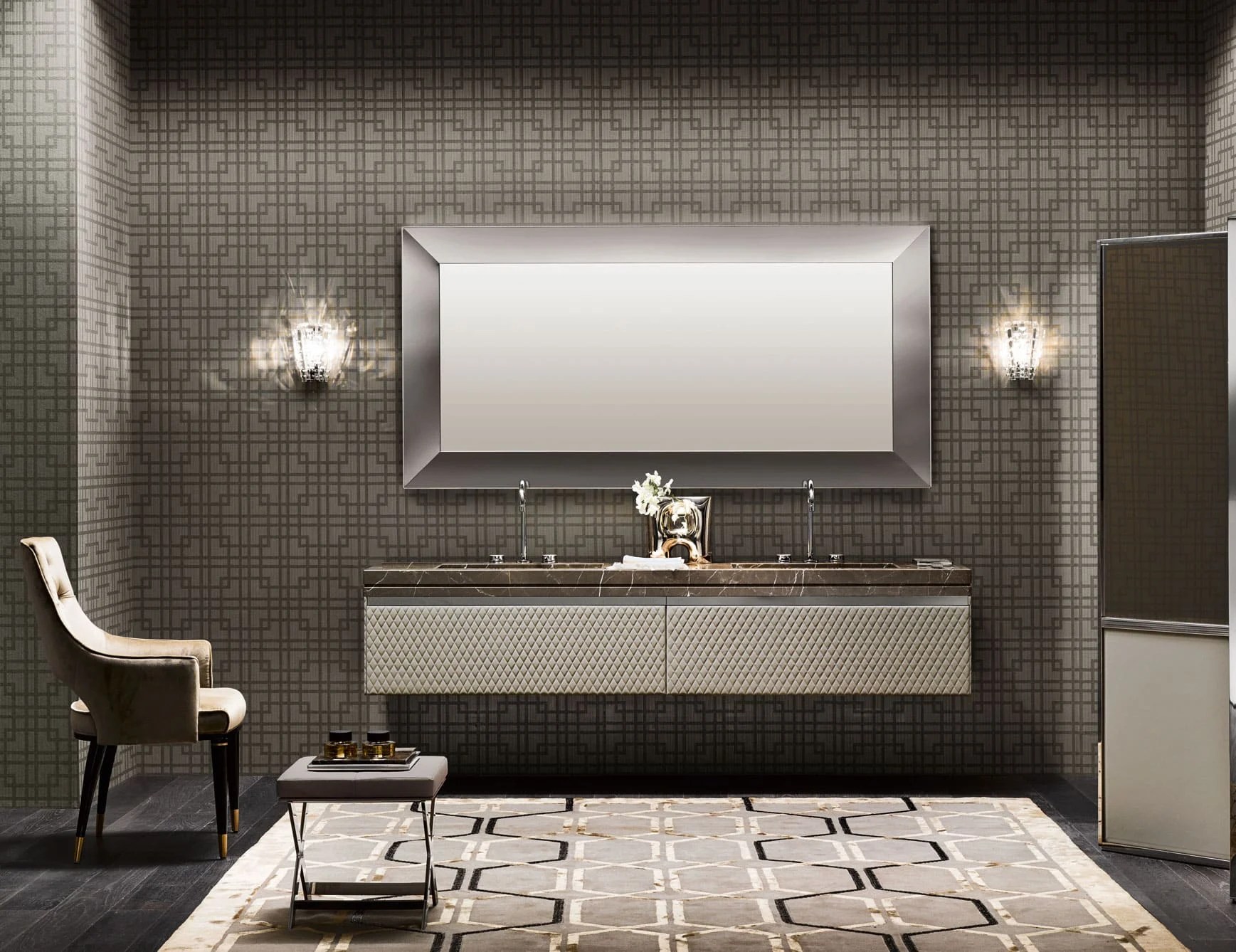 Milldue Four Seasons 02 Agata Leather Luxury Italian Bathroom Vanities